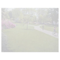 Red Young cyclists enjoy azalea garden flowers Letterhead