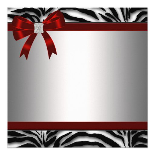 Red Zebra Birthday Party Invitation Template
