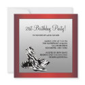 Red Zebra High Heels Womans 21st Birthday invitation