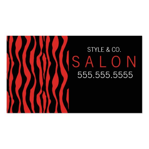 Red Zebra Salon Business Card (front side)