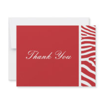 Red Zebra Thank You Note invitations by hummingbirdcake Red Zebra Thank You Note invitations