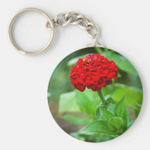 Red Zinnia Keychain