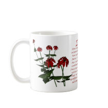 Red Zinnia's & Origin Tag - Flowers, Cup Coffee Mugs