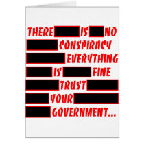 Redacted Trust Your Government Everything Fine Greeting Card