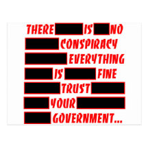 Redacted Trust Your Government Everything Fine Post Cards