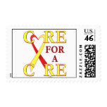 RedAndYellowHeartRibbonCareCureLight postage