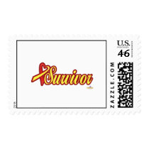 RedAndYellowHeartRibbonSurvivor Postage Stamp