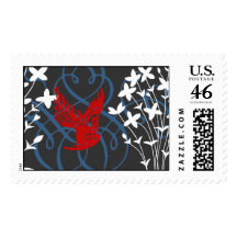 Redbird and Bluets Stamp