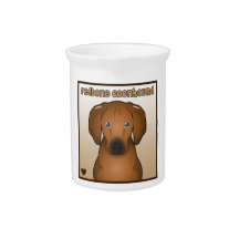 Redbone Coonhound Cartoon Pitcher