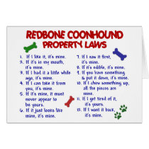 REDBONE COONHOUND Property Laws 2 cards by poochloverstuff REDBONE COONHOUND Property Laws 2 cards