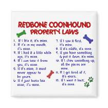 REDBONE COONHOUND Property Laws 2 magnets by poochloverstuff REDBONE COONHOUND Property Laws 2 magnets