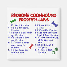 REDBONE COONHOUND Property Laws 2 Magnet