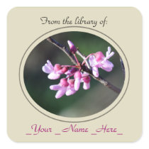 Redbud Flowers Bookplate Personalized Stickers