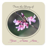 Redbud Flowers Bookplate Personalized Stickers