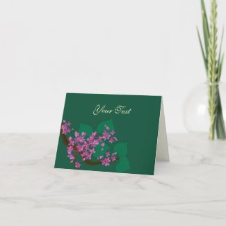 Redbud Tree Note Card Template