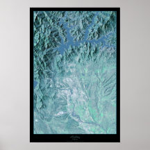 Redding and Lake Shasta, CA satellite poster