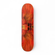 Reddish Orange Burst Winged Skull skateboards by gmlehmann Reddish Orange Burst Winged Skull skateboards