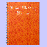 Reddish Orange Damask Wedding Planner notebooks