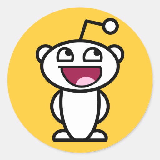 Reddit Awesome Face Classic Round Sticker Zazzle