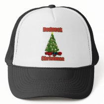 Redeck christmas tree with beer ornaments hats