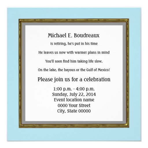 Redfish Gone Fishin' Retirement Party Invitation