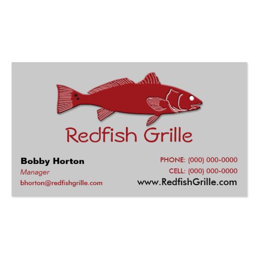 Redfish Grille Business Card (front side)