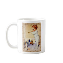 Redhead Baby Boy Blowing Horn to Soldiers Mugs