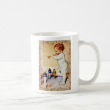 Redhead Baby Boy Blowing Horn to Soldiers Mugs