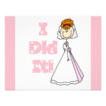 Redhead Bride I Did It T-shirts and Gifts Custom Invitations