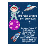 Redhead Girl Astronaut Birthday Invitation