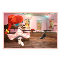 Redhead girl ballet dancing. posters