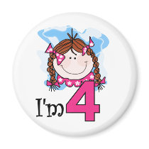 Redhead Girl I'm Four  magnets