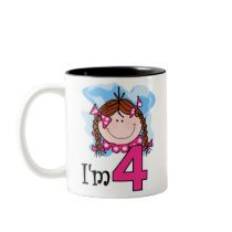 Redhead Girl I'm Four mugs by girl_stuff Redhead Girl I'm Four mugs