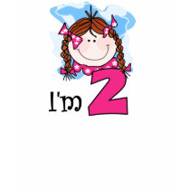 Redhead Girl I'm Two T-shirt