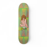 Redhead Girl with Gift Skateboard