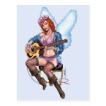 Redhead Guitar Playing Angel by Al Rio Post Card