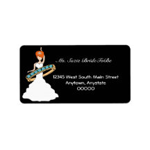 Redhead Hula Dancing Bride Address Labels