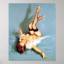 Redhead on Telephone Pin Up Print
