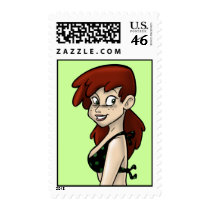 Redhead Over the Shoulder Postage postage by polkadotsummer Redhead Over the Shoulder Postage postage