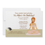 Redhead Yoga Girl Birthday Party 5x7 Invitation