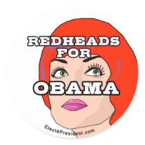 Redheads for Obama Stickers