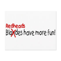 Redheads Have More Fun postcards by TeeZazzle Redheads Have More Fun postcards