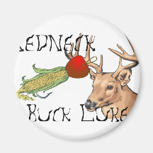 redneck buck lure fridge magnet