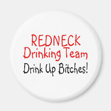 Redneck Drinking Team (Red Black) Magnet