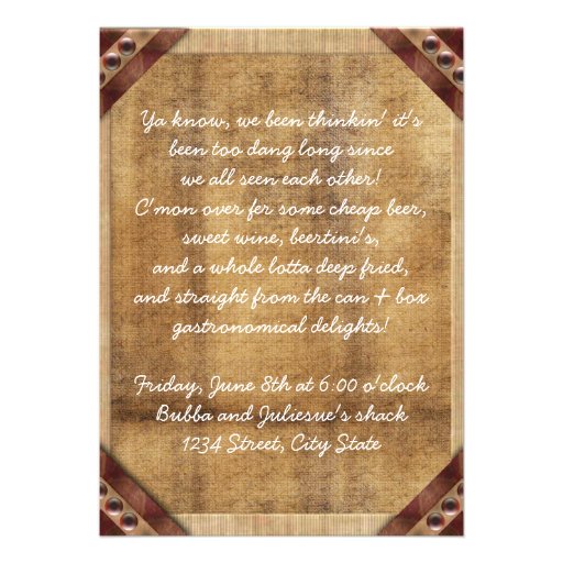 Redneck Party Invitations