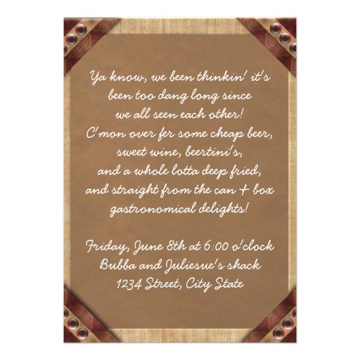 Redneck Party Invitations