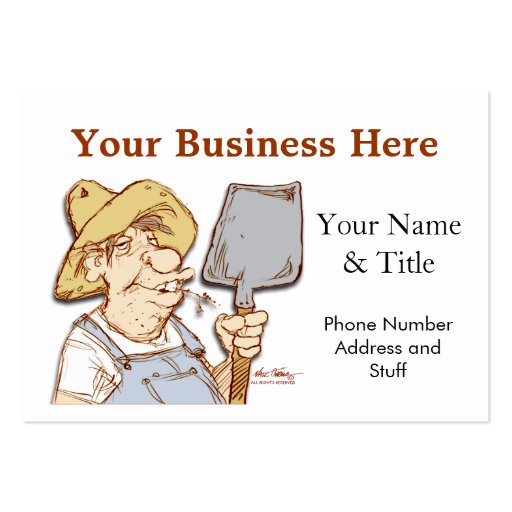 Redneck service, construction, tech support business card template (front side)