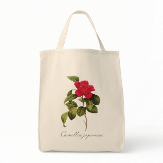 Redoute Red Camellia Tote Bag Antique Print