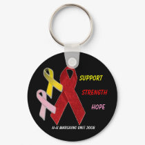 redribbon, yellow, pink ribbon, support, hop... keychains