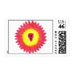 reds painted  skull postage stamp